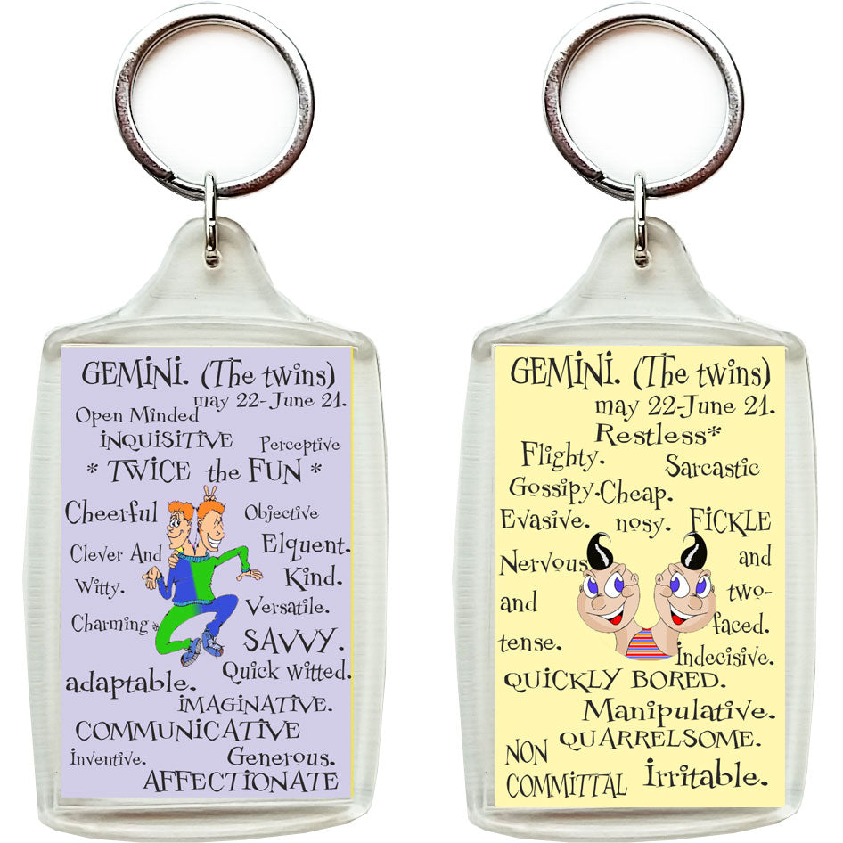 Zodiac Key Chain - GEMINI-gifts-WonderShop.In