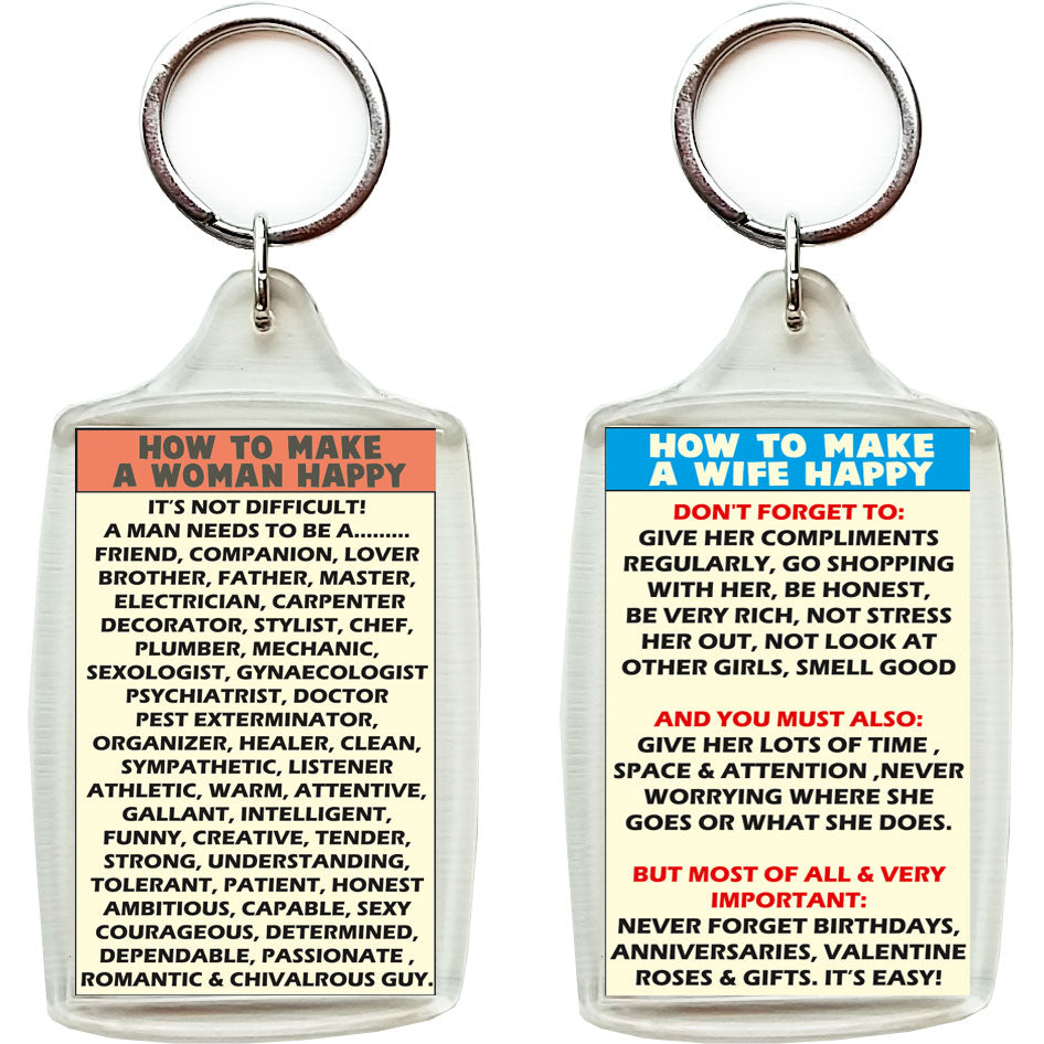 'Wife & Woman's Happiness' Secrets Keychain-gifts-WonderShop.In