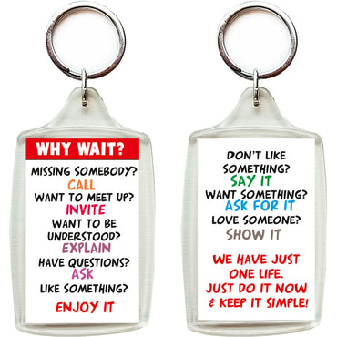 'Why Wait' Wisdom Keychain-gifts-WonderShop.In