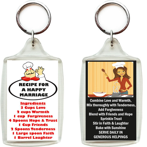 'Happy Marriage Recipe' Keychain-gifts-WonderShop.In