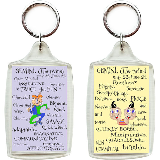 Zodiac Key Chain - GEMINI-gifts-WonderShop.In